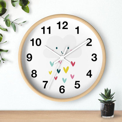Kids Wall Clock, Happy Cloud Wall Clock, Silent Non Ticking Wall Clock, Children's Wall Clock, Nursery Wall Clock, Toddler Wall Clock, Baby Room Clock, Playroom Wall Clock, Girls Bedroom Wall Clock, Kids Room Decor, Made in the USA | Pippa + June