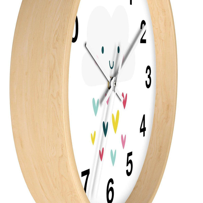 Kids Wall Clock, Happy Cloud Wall Clock, Silent Non Ticking Wall Clock, Children's Wall Clock, Nursery Wall Clock, Toddler Wall Clock, Baby Room Clock, Playroom Wall Clock, Girls Bedroom Wall Clock, Kids Room Decor, Made in the USA | Pippa + June
