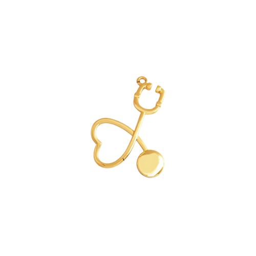 Gold heart stethoscope charm for jewelry gift from Magnolias Home Decor