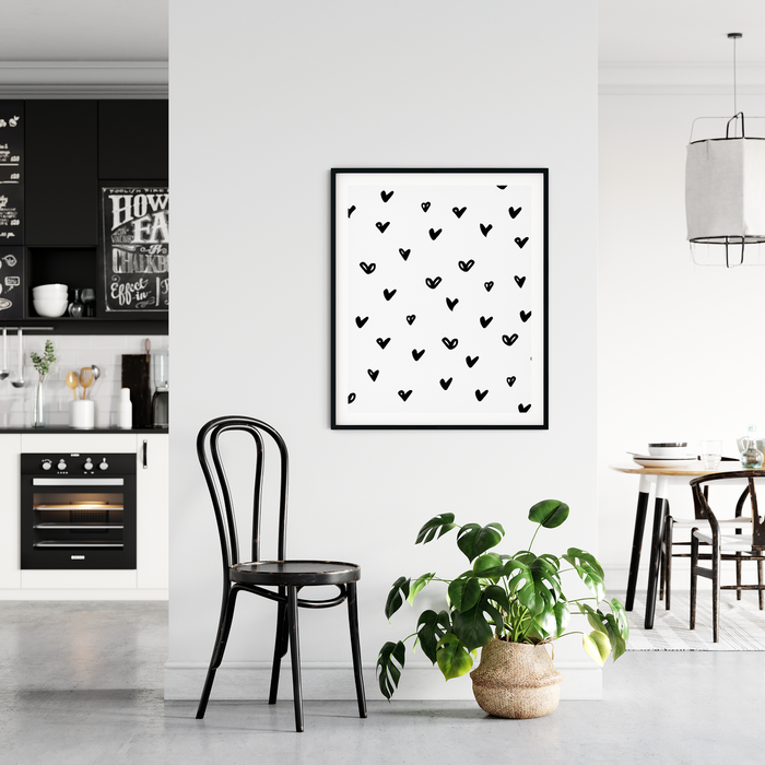 Hearts Framed Art Print, Modern Abstract Art Prints, Modern Decor