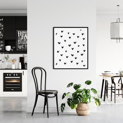 Hearts Framed Art Print, Modern Abstract Art Prints, Modern Decor