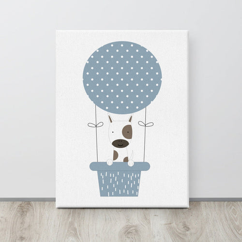 Boys Wall Canvas Art Hot Air Balloon Blue, Nursery Wall Decor, Nursery Wall Art, Boys Bedroom Wall Decor, Baby Wall Decor, Made in the USA | Pippa + June