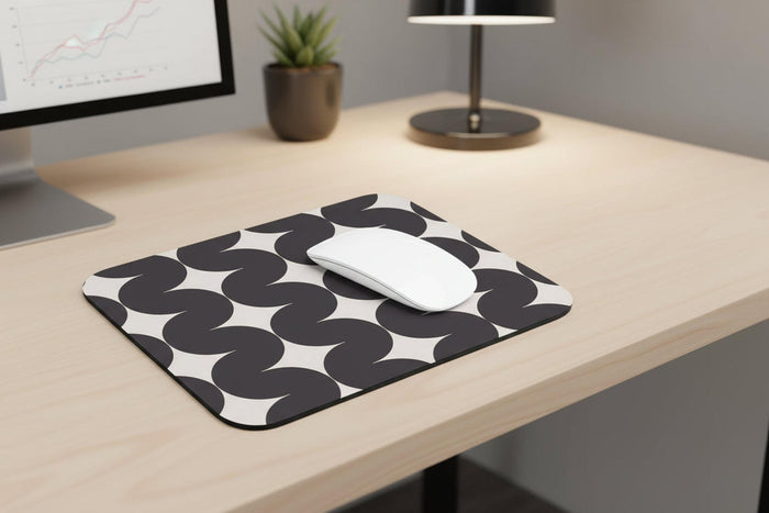Modern Mouse Pad Geometric Black White, Modern Computer and IT Accessories, Office Decor, Made in the USA | Pippa + June