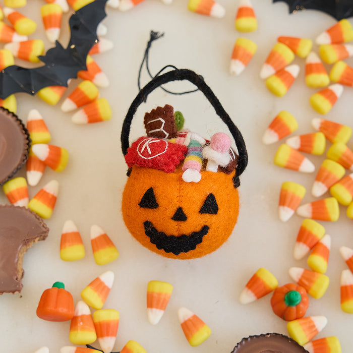 Jack O'Lantern Candy Bucket Ornament