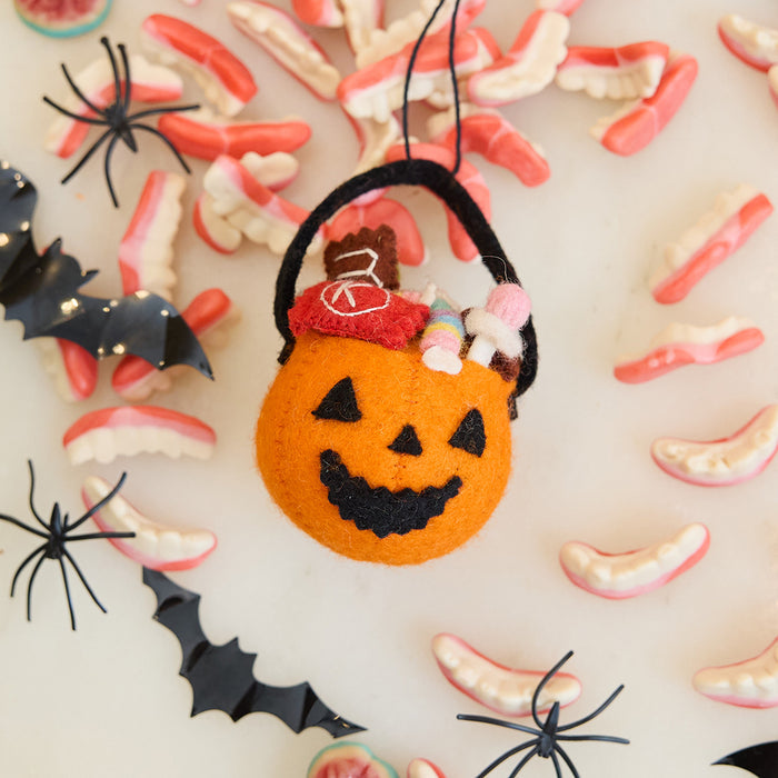 Jack O'Lantern Candy Bucket Ornament