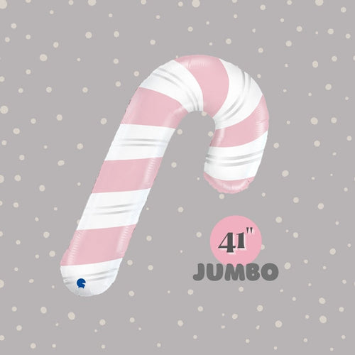 Jumbo Pink Candy Cane Foil Balloon 41" - Pink Christmas Party Decoration