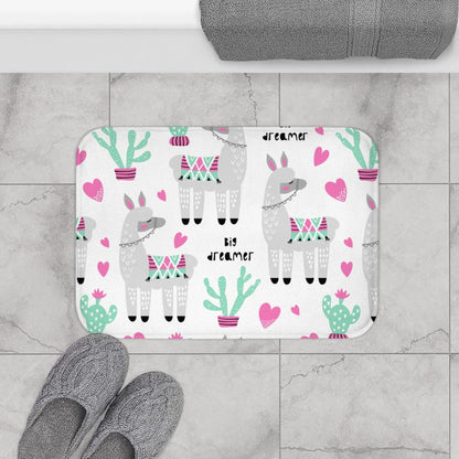 Girls Bath Mat Llamas, Kids Bathroom Decor, Kids Modern Decor | Pippa + June