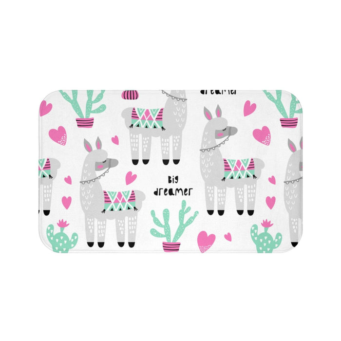 Girls Bath Mat Llamas, Kids Bathroom Decor, Kids Modern Decor | Pippa + June