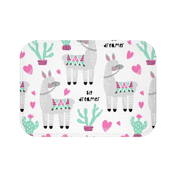 Girls Bath Mat Llamas, Kids Bathroom Decor, Kids Modern Decor | Pippa + June
