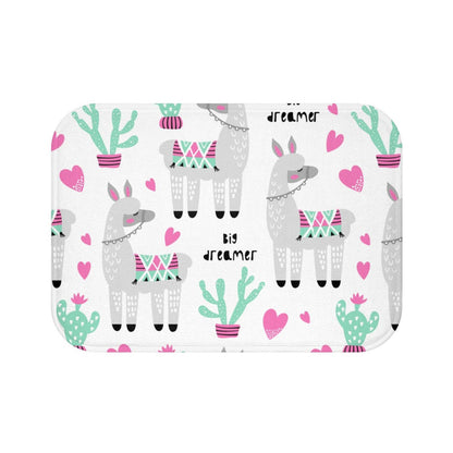 Girls Bath Mat Llamas, Kids Bathroom Decor, Kids Modern Decor | Pippa + June