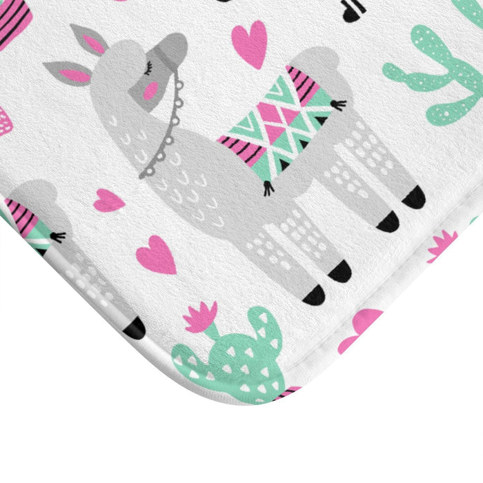 Girls Bath Mat Llamas, Kids Bathroom Decor, Kids Modern Decor | Pippa + June