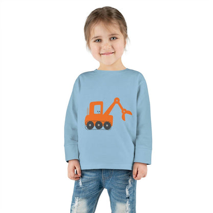 Boys Long Sleeve Cotton Top Transport Construction Truck, Boys Tops, Boys Cotton Tee, Boys Toddler Tops, Boys Clothing, Made in the USA | Pippa + June