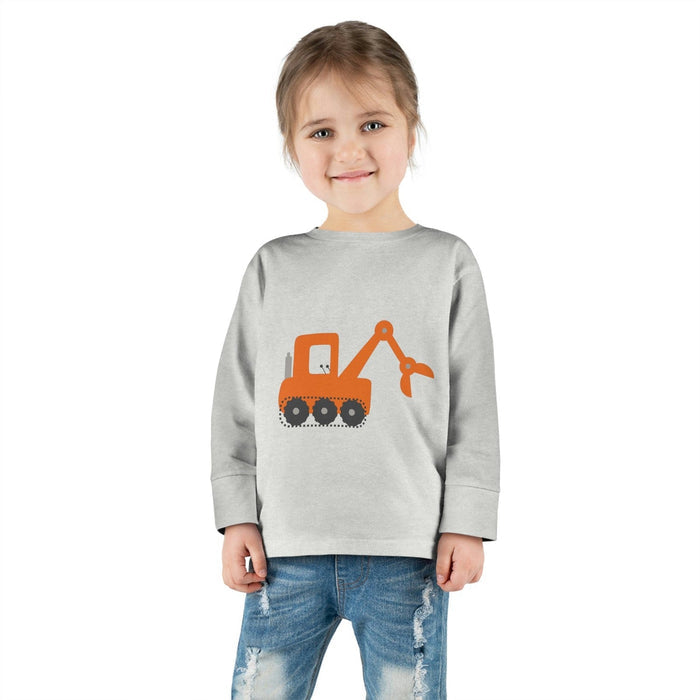 Boys Long Sleeve Cotton Top Transport Construction Truck, Boys Tops, Boys Cotton Tee, Boys Toddler Tops, Boys Clothing, Made in the USA | Pippa + June