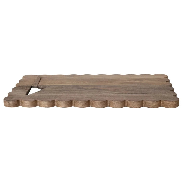 Mango Wood Scalloped Serving Board Set