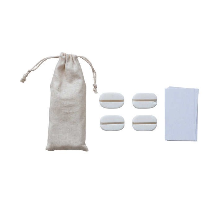 Marble Place Card/Photo Holders with 16 Cards, Set of 4 in Bag