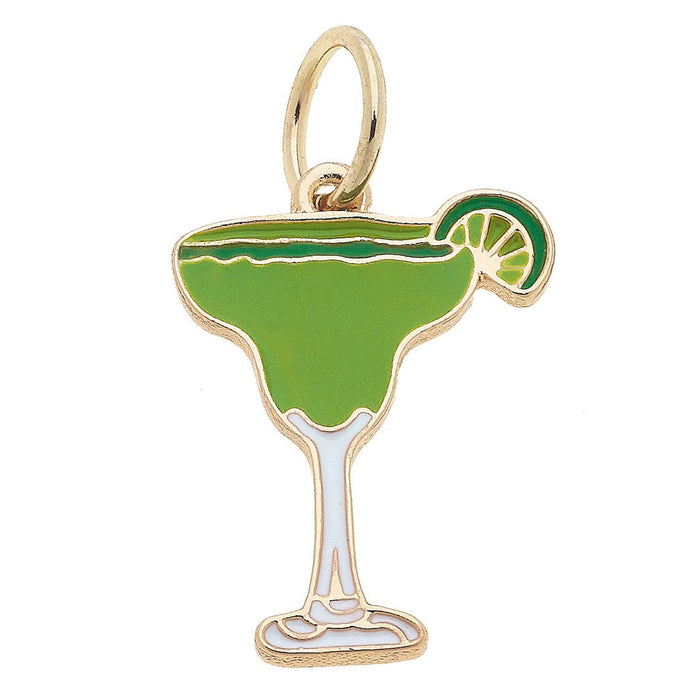 Green margarita enamel drink charm for jewelry gift from Magnolias Home Decor