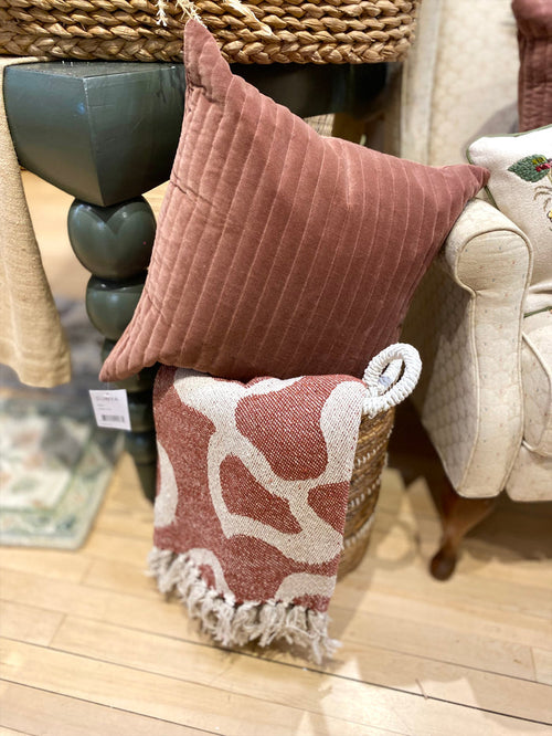 Mauve Abstract Jacquard Throw Blanket