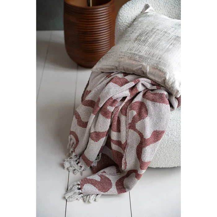 Mauve Abstract Jacquard Throw Blanket