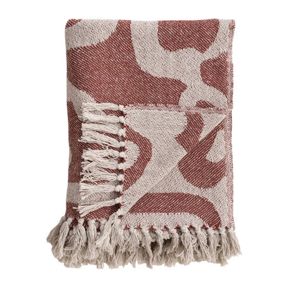 Mauve Abstract Jacquard Throw Blanket
