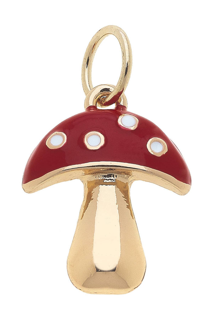 Red mushroom enamel charm for jewelry gift from Magnolias Home Decor