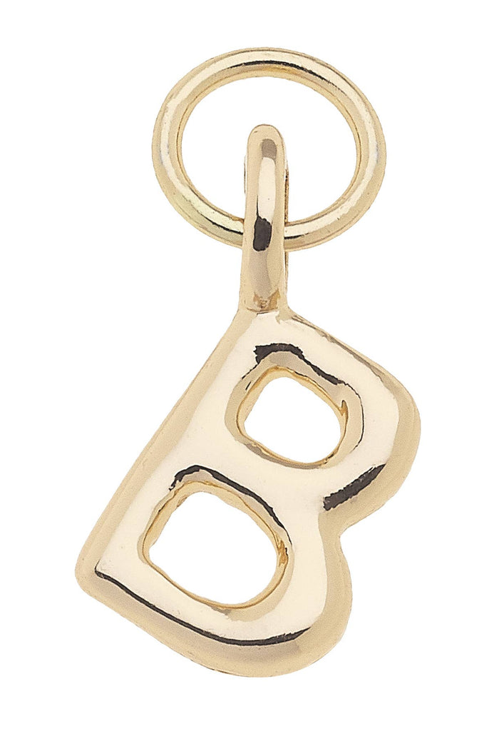 N Mini Initial Charm in Shiny Gold