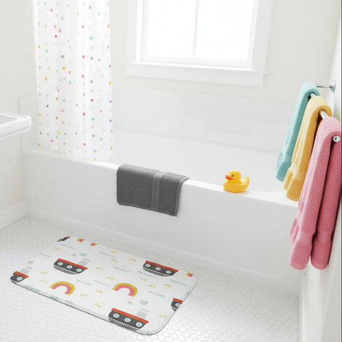Kids Bath Mat Nautical Ocean Boats, Kids Shower Mat, Kids Bathtub Mat, Kids Bathroom Decor, Kids Bathroom Accessories, Kids Modern Decor, Made in the USA | Pippa + June