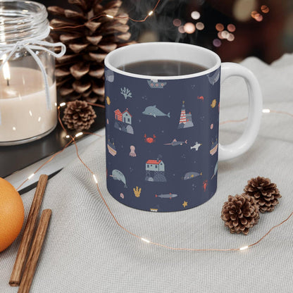 Boy Drinkware Mug Nautical Ocean, Boys Gift, Boys Mug, Boys Gift, Boys Cups