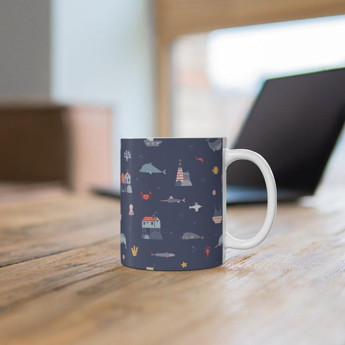 Boy Drinkware Mug Nautical Ocean, Boys Gift, Boys Mug, Boys Gift, Boys Cups