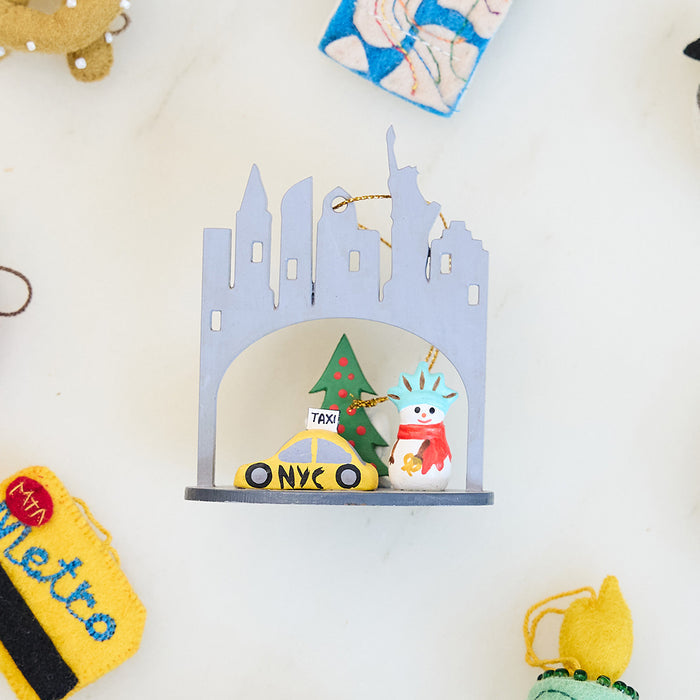 New York City Sightseeing Wood Ornament