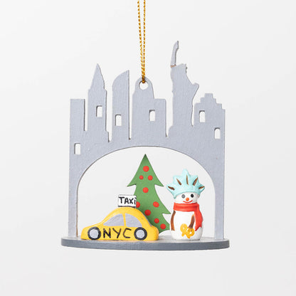New York City Sightseeing Wood Ornament