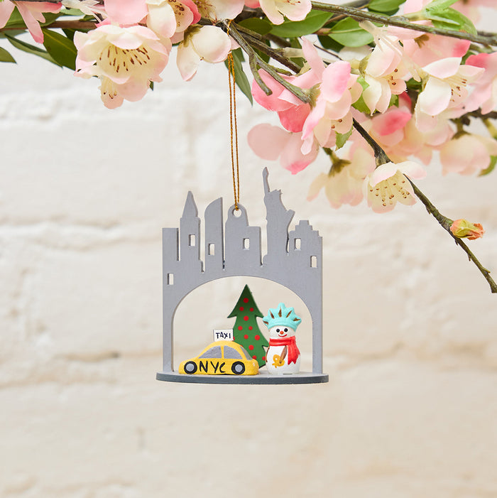 New York City Sightseeing Wood Ornament