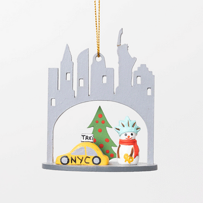 New York City Sightseeing Wood Ornament