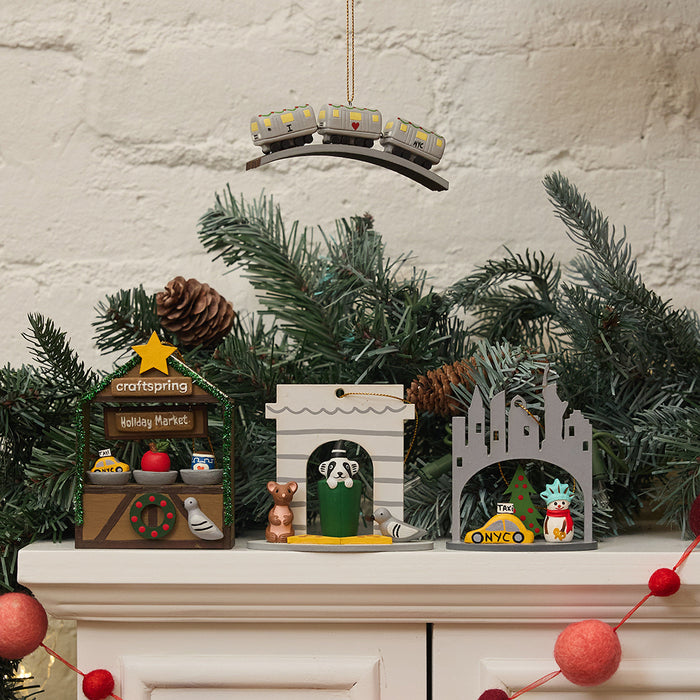 New York City Sightseeing Wood Ornament