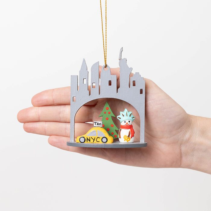 New York City Sightseeing Wood Ornament