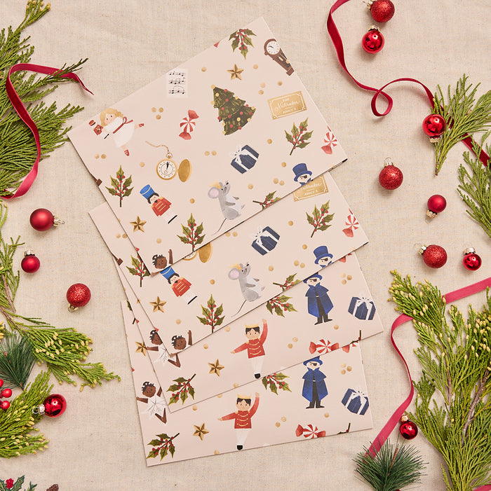 Nutcracker Ballet Wrapping Paper Sheets - Set of 4