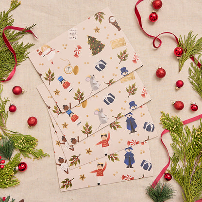 Nutcracker Ballet Wrapping Paper Sheets - Set of 4