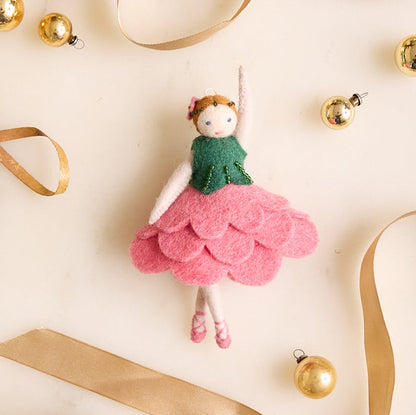 Nutcracker Flower Ballerina Ornament - Light