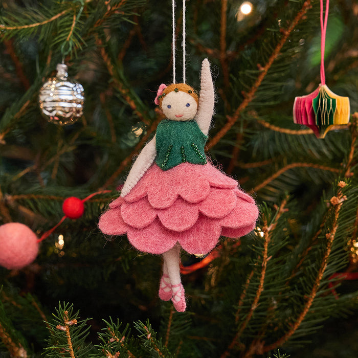 Nutcracker Flower Ballerina Ornament - Light