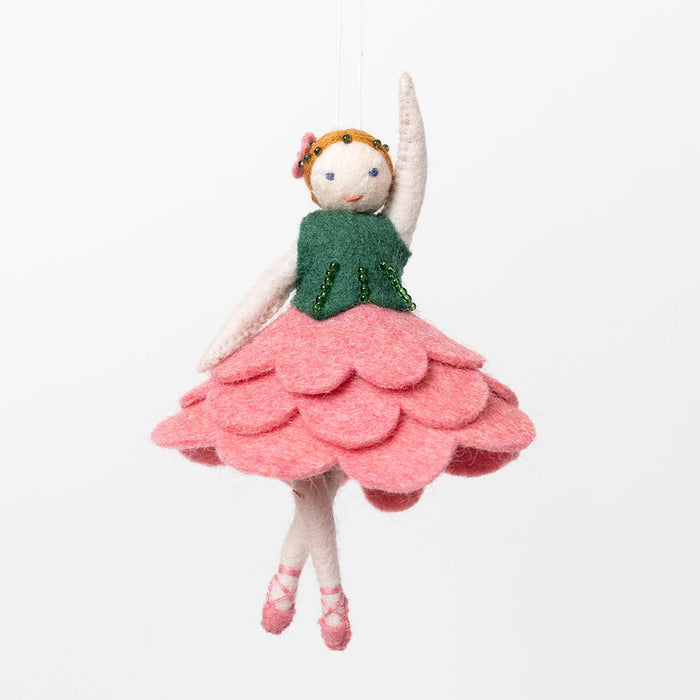 Nutcracker Flower Ballerina Ornament - Light