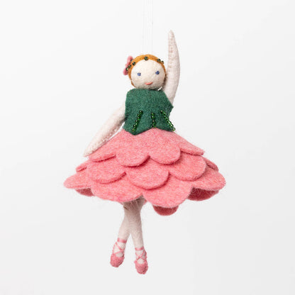 Nutcracker Flower Ballerina Ornament - Light