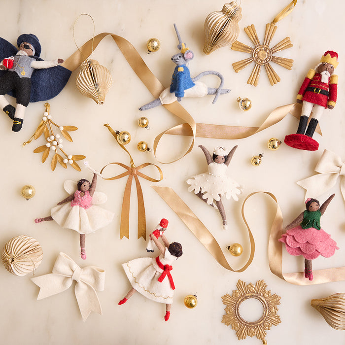 Nutcracker Snowflake Ballerina Ornament - Brown