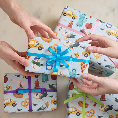 NYC Pigeons Wrapping Paper Sheets - Set of 4