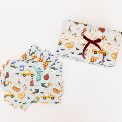 NYC Pigeons Wrapping Paper Sheets - Set of 4