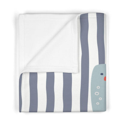 Boys Blanket Blue Striped Ocean Whale, Boys Throw Blanet, GirlsBoys Bedding, Baby Boys Toddler Binkie | Pippa + June