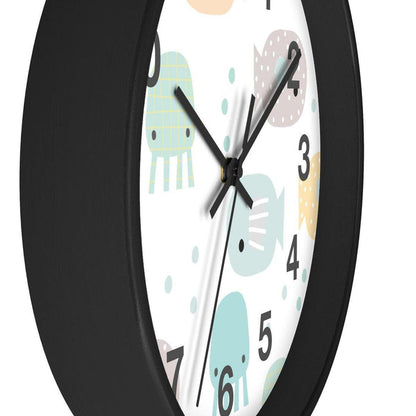 Kids Wall Clock Ocean Fish, Gender Neutral, Large Clock, Silent No Ticking, Nursery Wall Clock, Childrens Wall Clock, Kids Bedroom Wall Decor, Nursery Wall Decor, Kids Decor, Made in the USA | Pippa + June