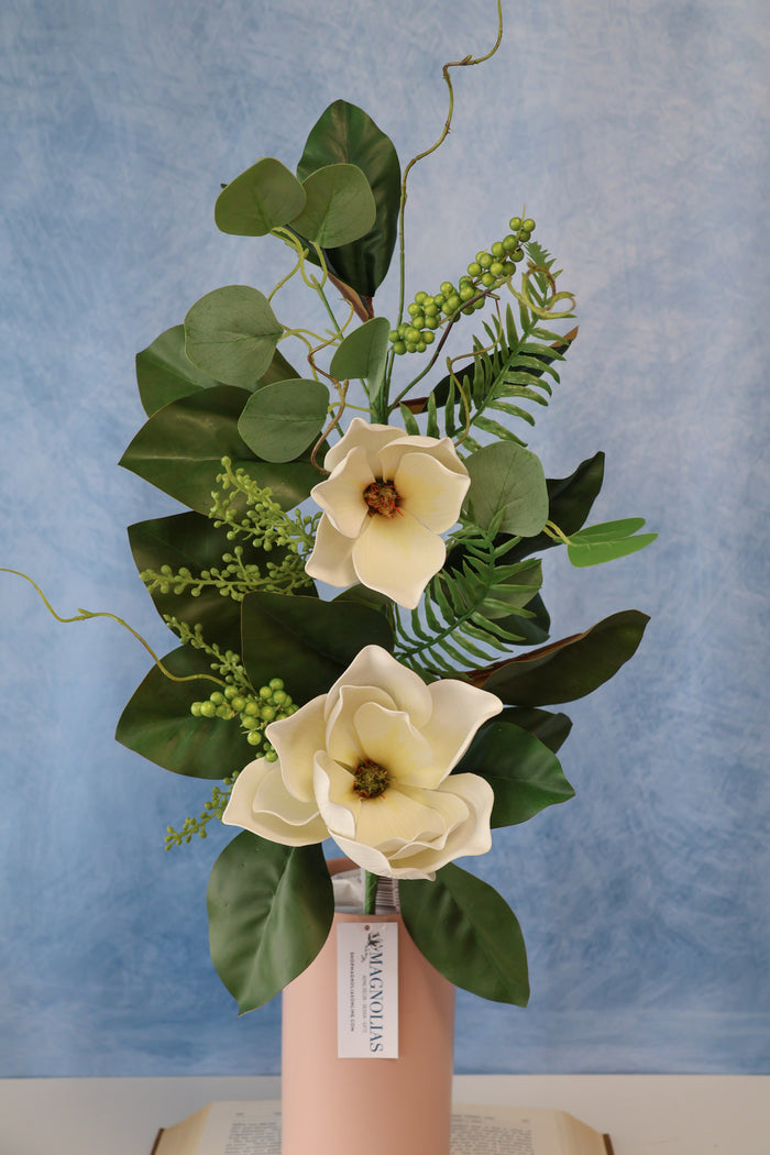 Silk green olivia magnolia fern spray for transitional everyday home decor from Magnolias Home Decor