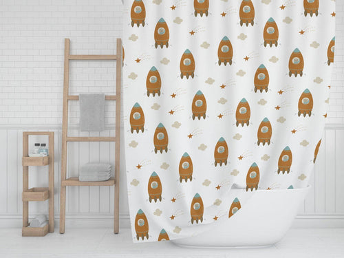 Boys Shower Curtain Outer Space, Boys Bathroom Decor | Pippa + June