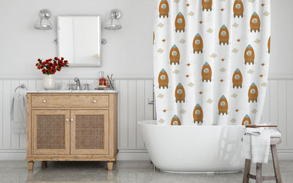 Boys Shower Curtain Outer Space, Boys Bathroom Decor | Pippa + June
