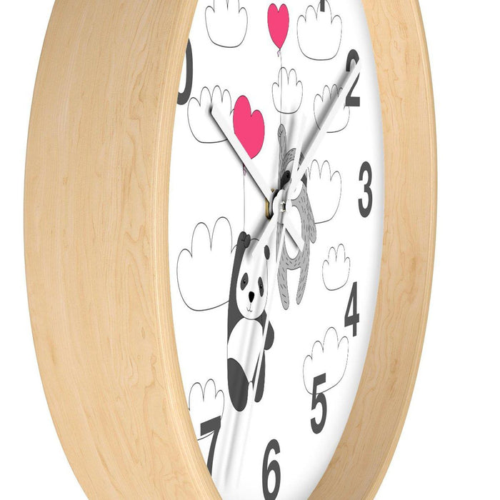Panda Sloth Wall Clock, Kids Wall Clock, Neutral Unisex Bedroom Decor, Nursery Wall Clock, Childrens Wall Clock, Kids Wall Clock