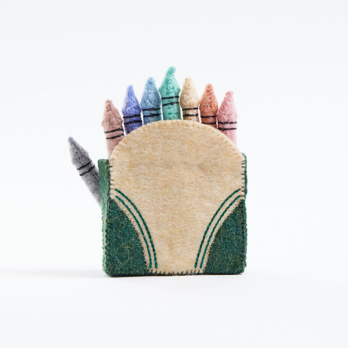 Sweet pastel crayon felt ornament – a charming, handmade gift for teachers, students, and creative spirits.